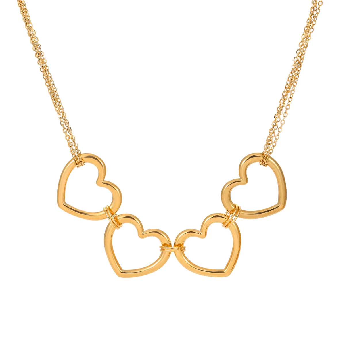 Fashion Hollow Love Pendant Necklace Stainless Steel Necklace Titanium Plated Steel Clavicle Chain