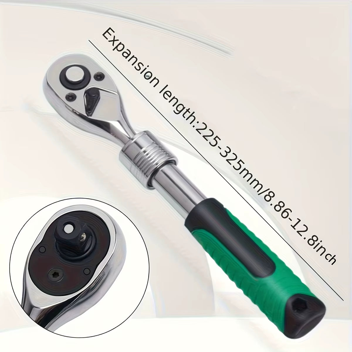 1/4,3/8,1/2 Inch Drive Socket Ratchet Set Extendable Handle Wrench 72-Tooth Quick-Release Reversible