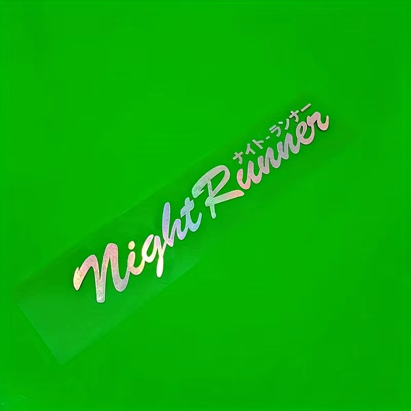 Letter Night Runner Car Stickers Racing Window Front and Rear Windshield Auto Accessories Bumper Door Decoration Vinyl Decals