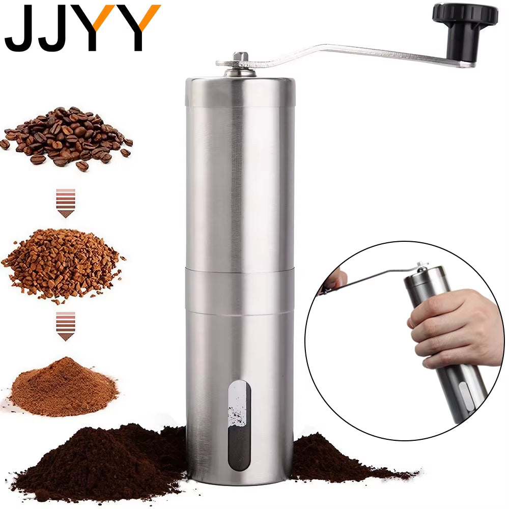 JJYY Portable Manual Coffee Grinder Mini Multi-Purpose Coffee Grinder Stainless Steel Manual Coffee Bean Machine Burr Grinder