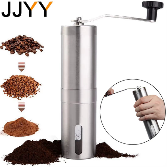 JJYY Portable Manual Coffee Grinder Mini Multi-Purpose Coffee Grinder Stainless Steel Manual Coffee Bean Machine Burr Grinder