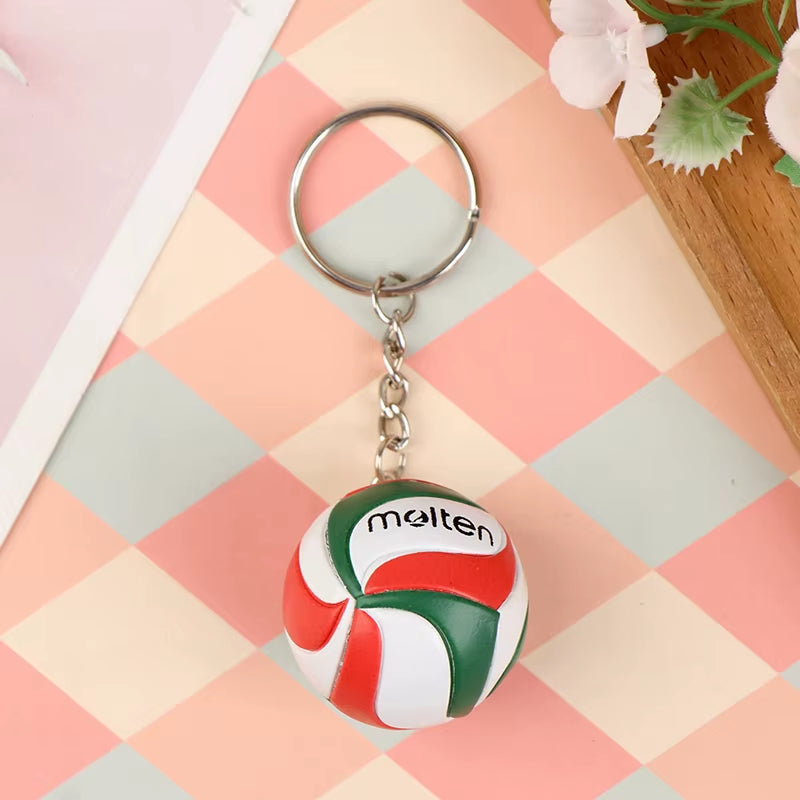 1Xfashion PVC Volleyball Keychain Ornaments Business Volleyball Gifts Beach Ball Sport for Players Men Women Key Chain Gift 2024