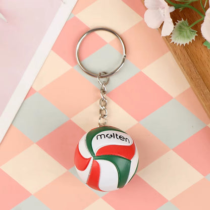 1Xfashion PVC Volleyball Keychain Ornaments Business Volleyball Gifts Beach Ball Sport for Players Men Women Key Chain Gift 2024