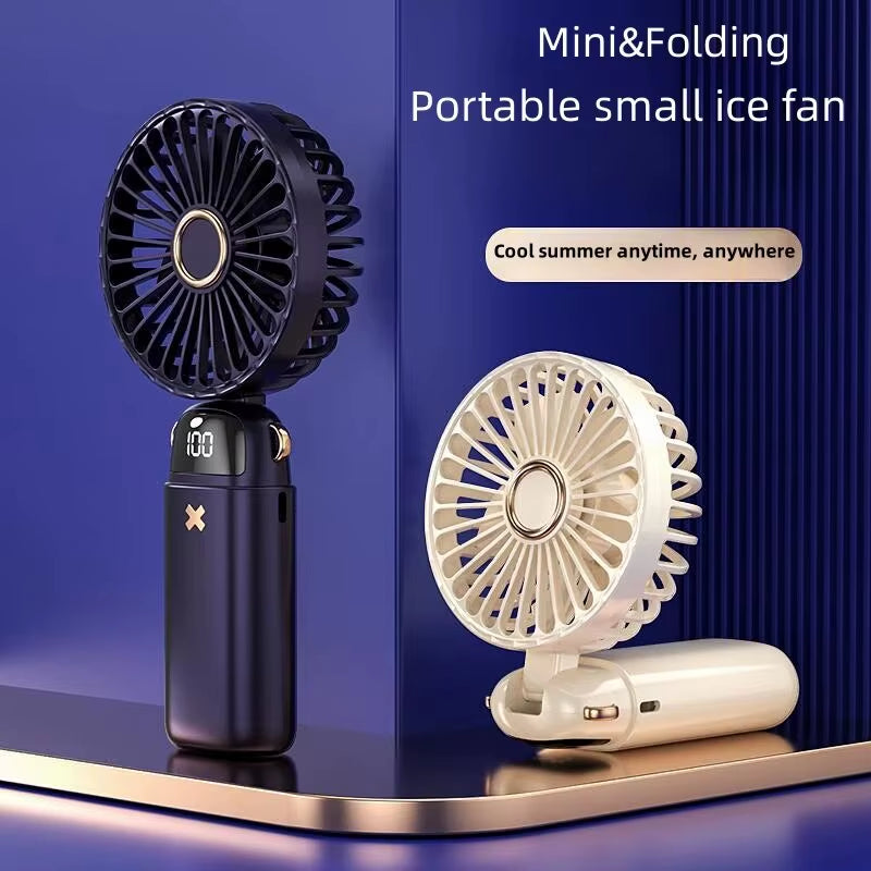 Mini Handheld Small Fan Portable Portable Silent Office Desk Student on Dormitory Charging Outdoor Hand Holding Fan Small