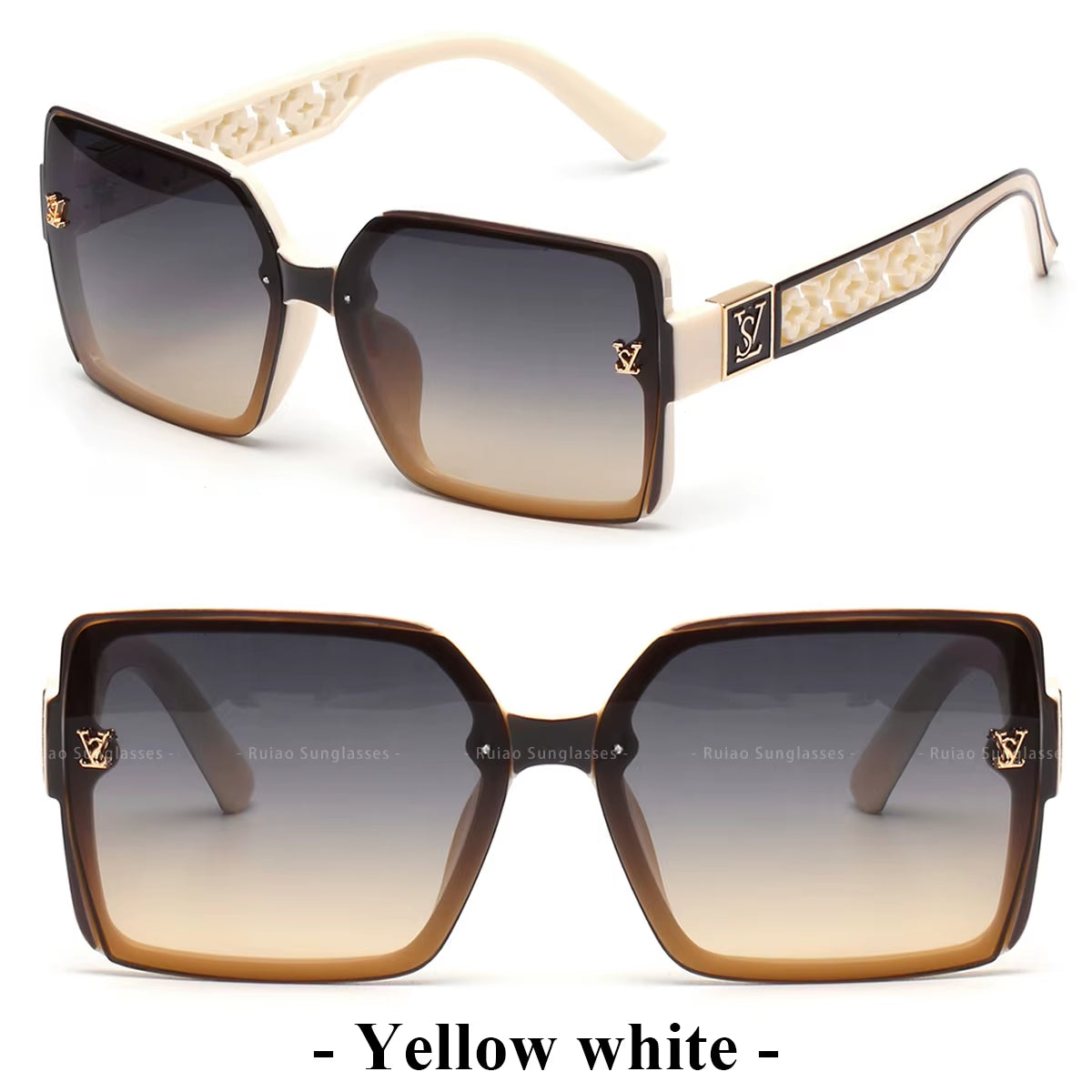 Luxury Square Designer Fashion Big Sunglasses for Women Glasses Brand 2024 Woman Women'S Retro Shades UV400 Sunglasses Eyewear