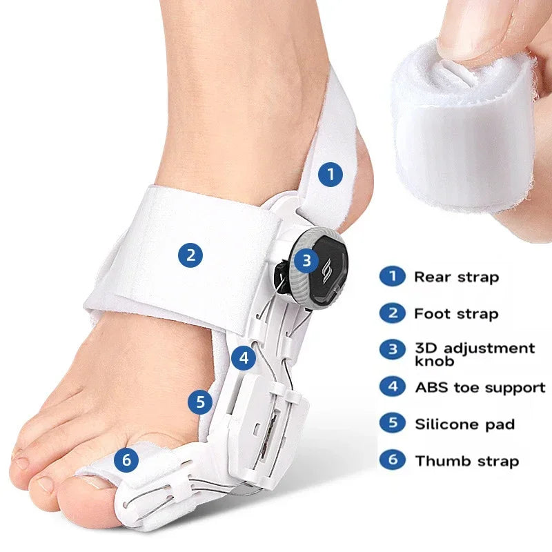 1PC Bunion Corrector Unisex Foot Hallux Valgus Braces Rotatable Toe Separator Straightener Adjustable Finger Toe Corrector