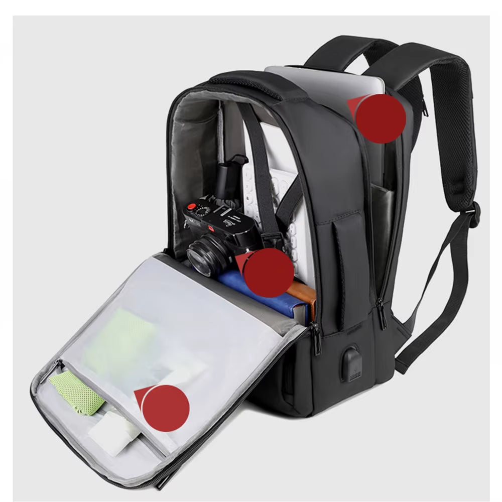 15L Large Casual Backpack USB Charging Laptop Waterproof Bagpack Bag, Business Travel Back Pack Luggage Bag