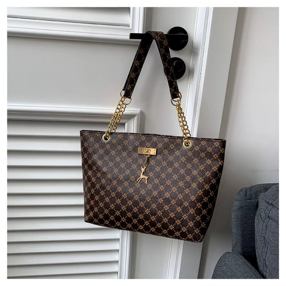 Women Luxury Design Tote Bag Large Capacity Handbag Fashion Printing Shoulder Bag Trendy New Shopping Bag Purse