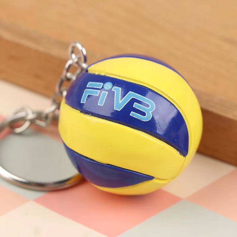 1Xfashion PVC Volleyball Keychain Ornaments Business Volleyball Gifts Beach Ball Sport for Players Men Women Key Chain Gift 2024