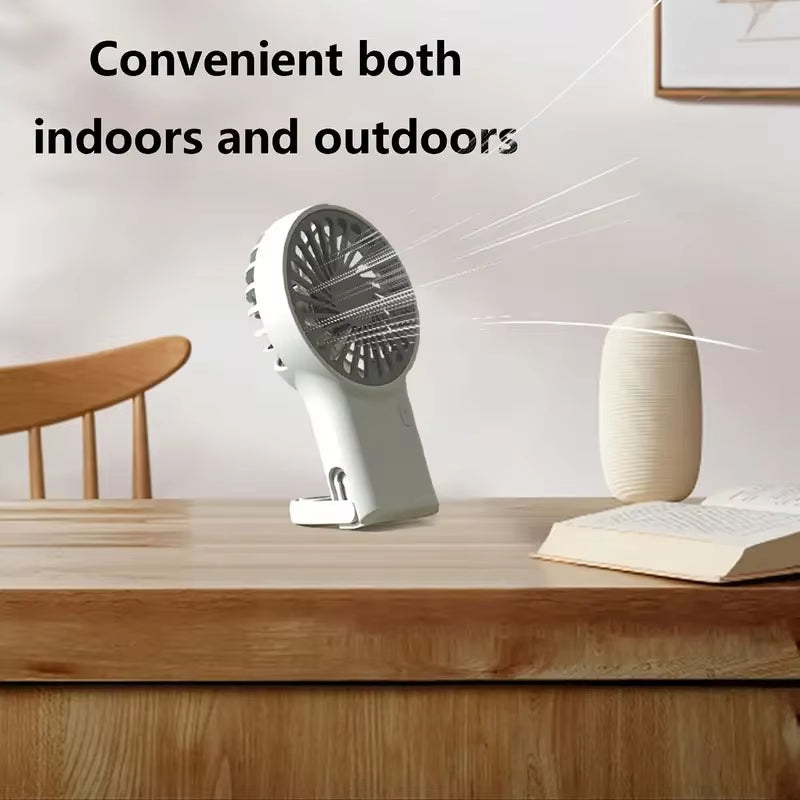 Portable Mini Fan with Carabiner,Usb Rechargeable Silent Foldable Table Fan, Handheld Pocket Fan for Home Office Travel