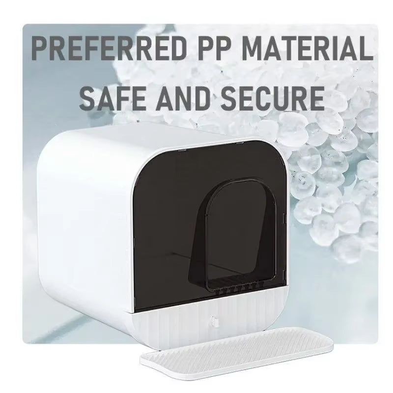 Cat Litter Box Fully Enclosed Splash-Proof Cat Toilet with Litter Scoop Large Capacity Drawer Type Cat Litter Box Cat Accessorie