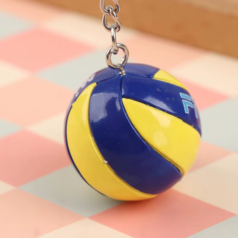 1Xfashion PVC Volleyball Keychain Ornaments Business Volleyball Gifts Beach Ball Sport for Players Men Women Key Chain Gift 2024