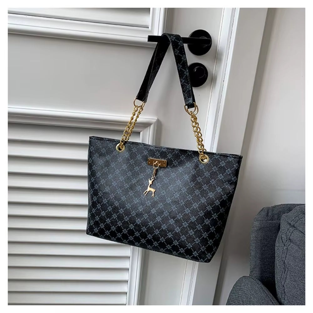 Women Luxury Design Tote Bag Large Capacity Handbag Fashion Printing Shoulder Bag Trendy New Shopping Bag Purse