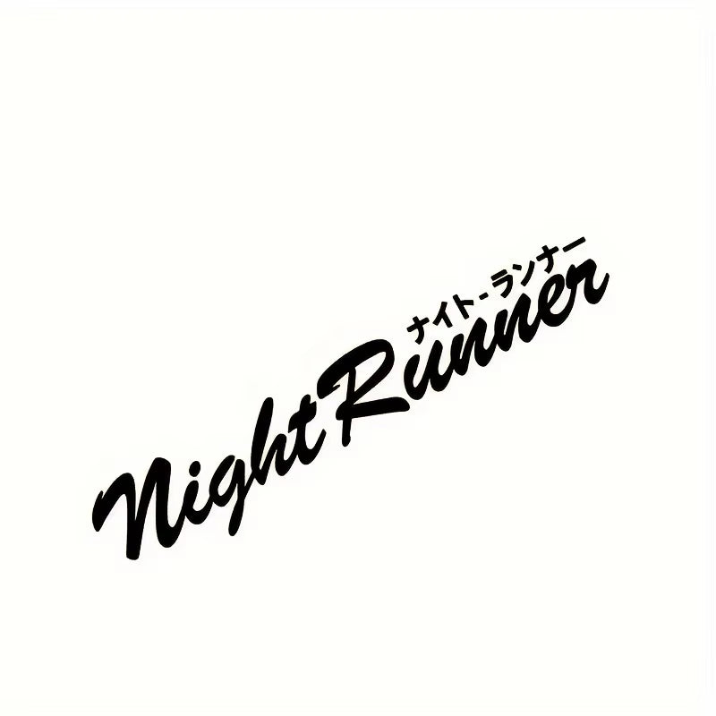 Letter Night Runner Car Stickers Racing Window Front and Rear Windshield Auto Accessories Bumper Door Decoration Vinyl Decals