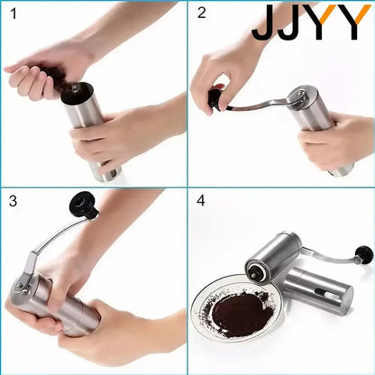 JJYY Portable Manual Coffee Grinder Mini Multi-Purpose Coffee Grinder Stainless Steel Manual Coffee Bean Machine Burr Grinder