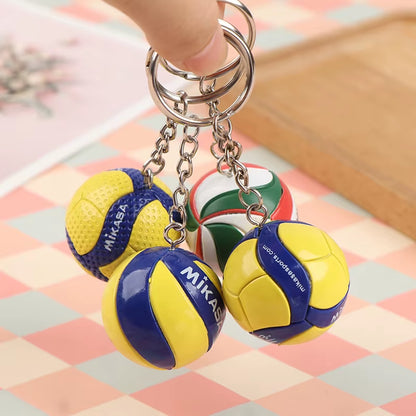 1Xfashion PVC Volleyball Keychain Ornaments Business Volleyball Gifts Beach Ball Sport for Players Men Women Key Chain Gift 2024