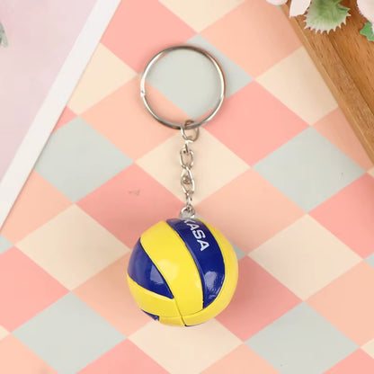 1Xfashion PVC Volleyball Keychain Ornaments Business Volleyball Gifts Beach Ball Sport for Players Men Women Key Chain Gift 2024