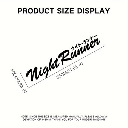 Letter Night Runner Car Stickers Racing Window Front and Rear Windshield Auto Accessories Bumper Door Decoration Vinyl Decals