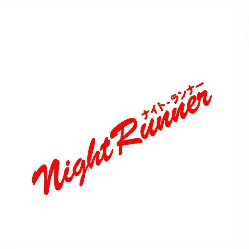 Letter Night Runner Car Stickers Racing Window Front and Rear Windshield Auto Accessories Bumper Door Decoration Vinyl Decals