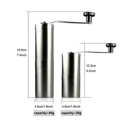 JJYY Portable Manual Coffee Grinder Mini Multi-Purpose Coffee Grinder Stainless Steel Manual Coffee Bean Machine Burr Grinder